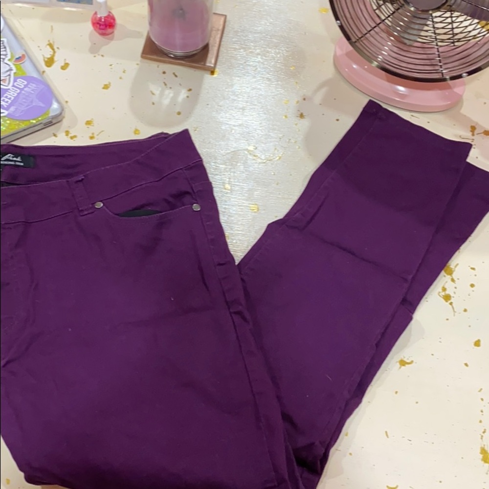 Purple skinny jeans